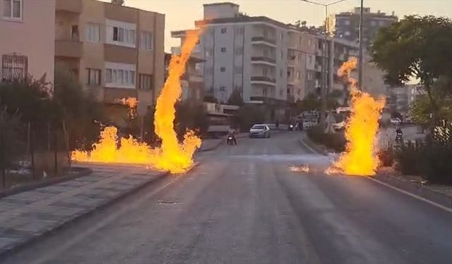 Doğal gaz hattında yangın çıktı: 2 kişi yaralandı