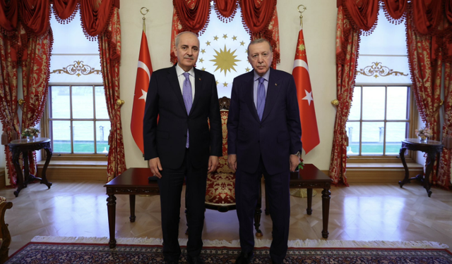 Cumhurbaşkanı Erdoğan Dolmabahçe'de Kurtulmuş’u kabul etti