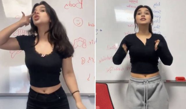 İngilizce öğretmeni giydiği kıyafetlerle gündem oldu: O videoya tepki yağıyor