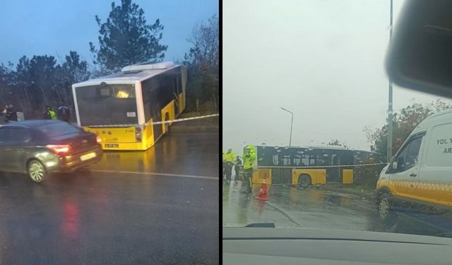 Arnavutköy'de can pazarı! İETT otobüsü ormanlık alana uçtu