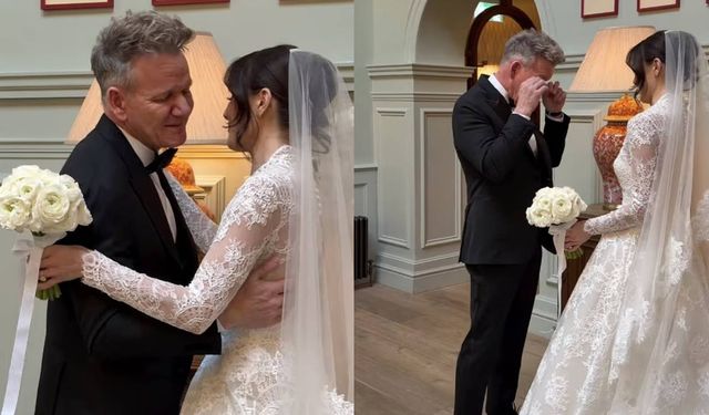İngiliz şef Gordon Ramsay kızının düğününde gözyaşlarını tutamadı