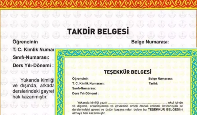 Takdir teşekkür hesaplama: Kaç puanla takdir, kaç puanla teşekkür alınır? Zayıf dersi olan belge alabilir mi?