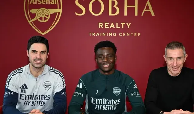 Arsenal Bukayo Saka ile 5 yıllık sözleşme imzaladığını duyurdu