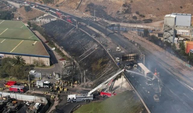 Şili'de otobanda can pazarı! Gaz yüklü tanker devrilip patladı: 4 ölü, 17 yaralı