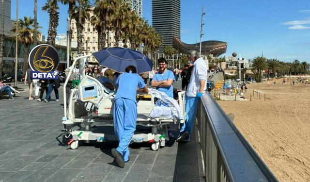 İspanya'da hastaları yataklarıyla denize götürüyorlar