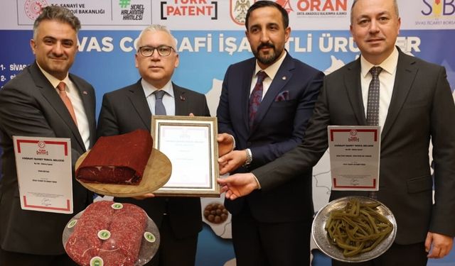 Sivas'ta coğrafi işaret tescillerine katkı sağlayanlar ödüllendirildi