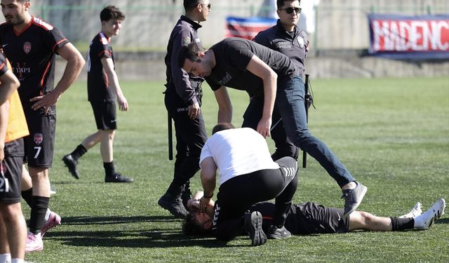 Amatör maçta ortalık karıştı! Polis sahaya girdi...