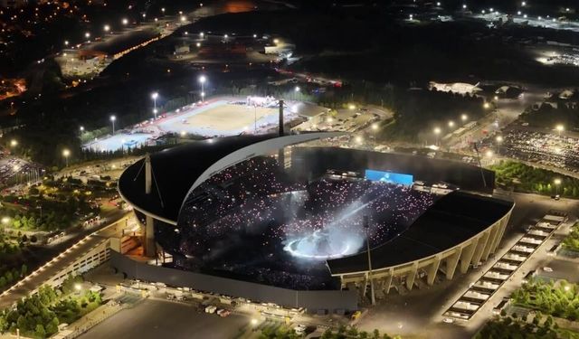 Rap yıldızın İstanbul konseri havadan görüntülendi