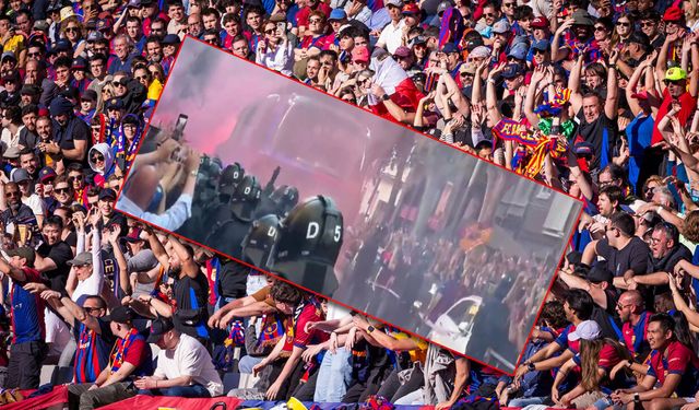 Barcelona taraftarından ilginç olay! Kendi takım otobüslerini taşladılar