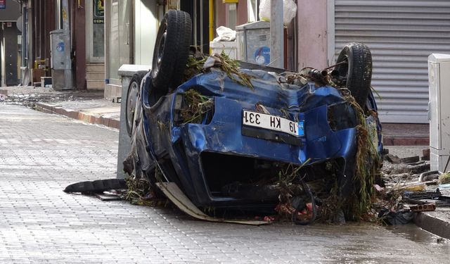 Samsun Havza'da derenin taşmasıyla oluşan selin ağır bilançosu havadan görüntülendi