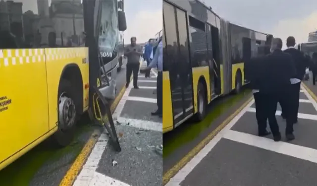 Beylikdüzü'nde iki İETT özel halk otobüsü çarpıştı: 2 kişi yaralandı