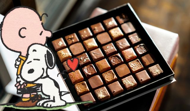 Snoopy ve Charlie Brown çikolata ambalajlarında
