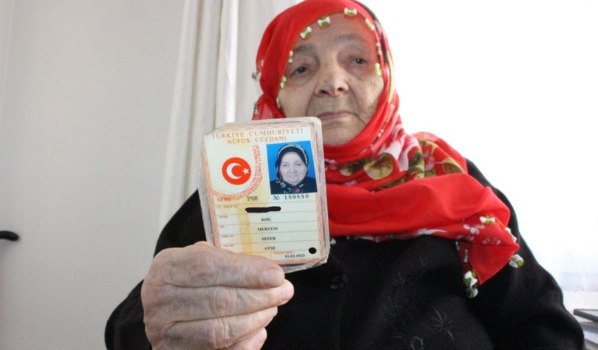 Cumhuriyet ile yaşıt! Meryem Nine'nin kimliği yenilendi