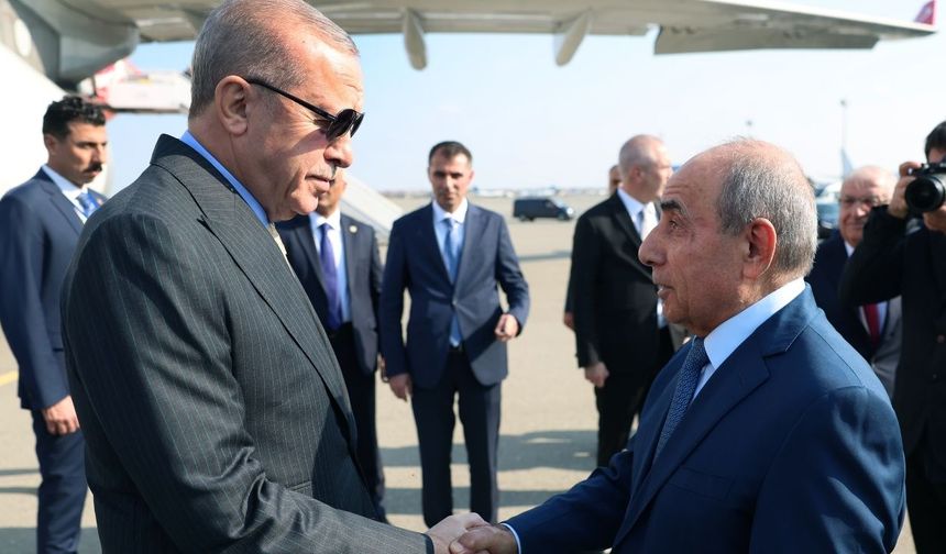 Cumhurbaşkanı Erdoğan, 8 Kasım Zafer günü için Bakü’de
