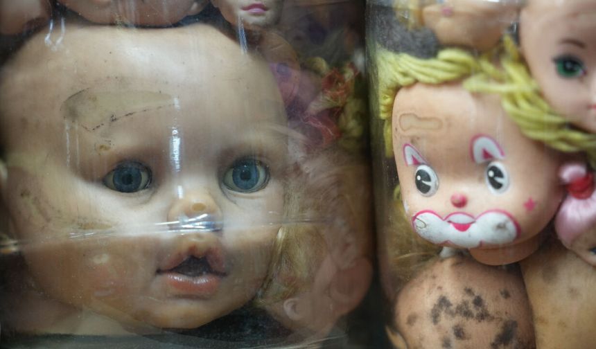 Tam 5 bin parça: Tüyler ürperten manzara! Kocaeli'de oyuncak bebek kafası koleksiyonu