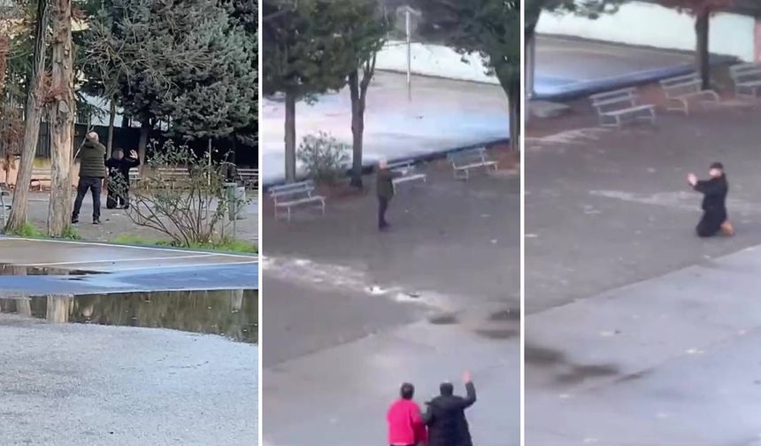 Kızını rahatsız eden genci takip etti: Okul bahçesinde dehşet anları!