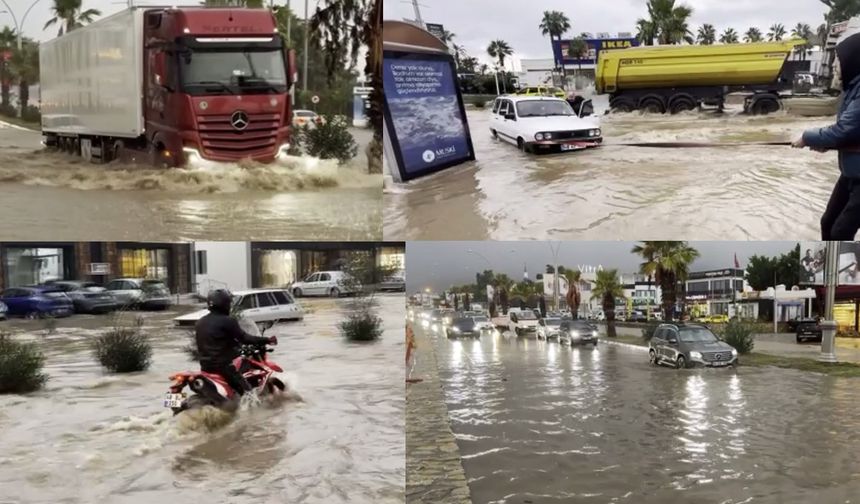 Muğla'yı sağanak, fırtına esir aldı! Araçlar yüzdü, tekneler alabora oldu
