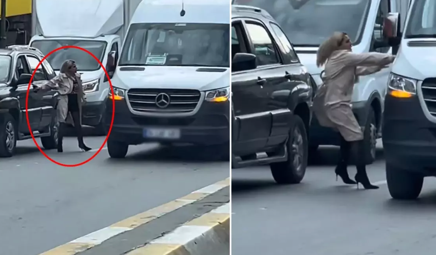 İstanbul trafiğinde yüksek gerilim! Gözü dönen kadın lüks cipinden inince olanlar oldu