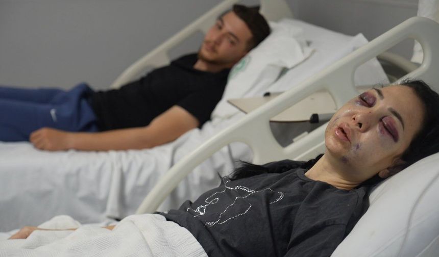 Küfür etmeyin diyen anne ve oğluna kafede meydan dayağı