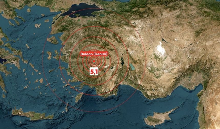 Denizli'de 5.1 büyüklüğünde deprem!