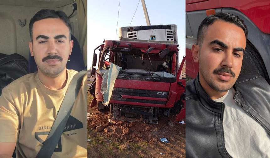 İran'da Türk şoföre mezar olan tır görüntülendi