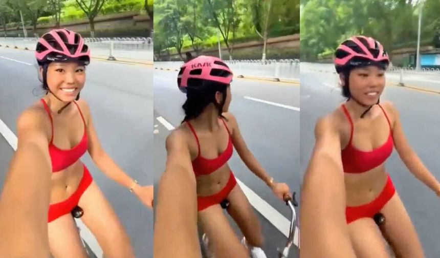 Kırmızı bikinisiyle trafiği birbirine kattı! Kaza üstüne kaza