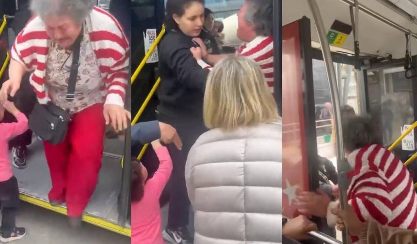 Bursa'da kadınların otobüste yer kavgası kamerada