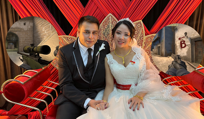 Online oyunda tanışıp evlendiler