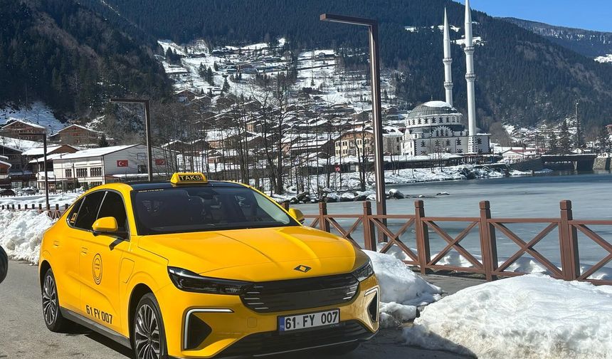 Trabzon yollarında bir ilk: Togg T10F sarı taksi oldu