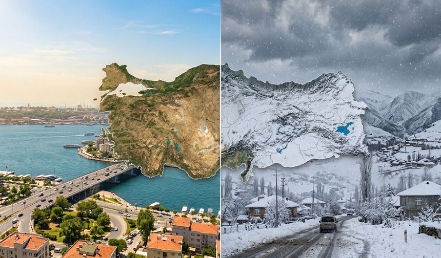 Türkiye ikiye bölünüyor! Batı’da güneş ve pus, Doğu’da kar ve yağmur
