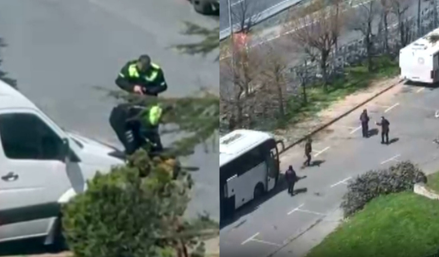 Teröristin etkisiz hale getirildiği o anlar kamerada