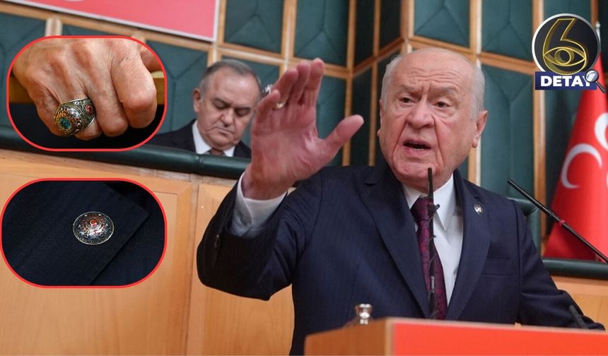 Bahçeli'nin rozet ve yüzüğündeki mesaj dikkat çekti
