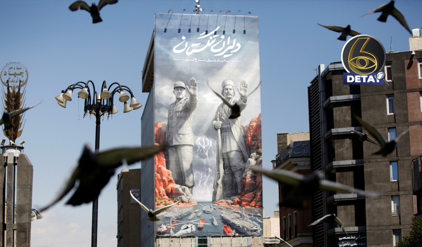 Tahran'da dikkat çeken dev afiş: İran'dan ABD'ye 'Hürmüz' gözdağı