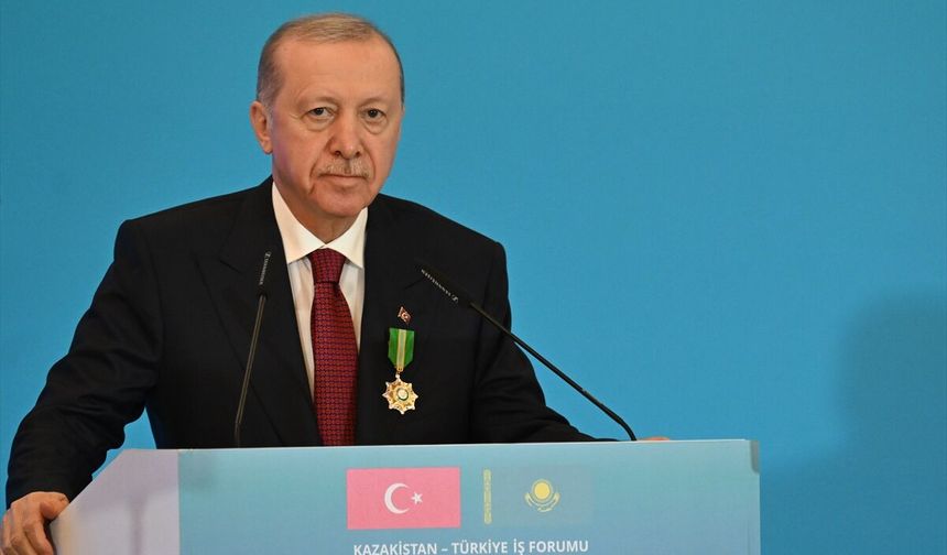 Cumhurbaşkanı Erdoğan: Kazakistan'la ticaret hedefimiz 15 milyar dolar
