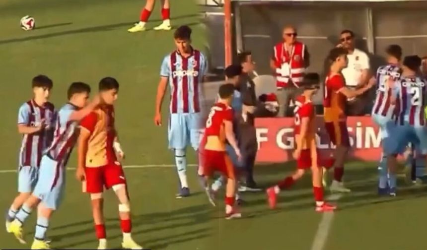 Galatasaray ve Trabzonsporlu gençler birbirine girdi!