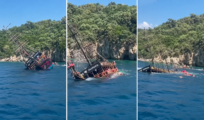 Saniye saniye böyle battı: Marmaris’teki gezi teknesinin tahliye anları ortaya çıktı