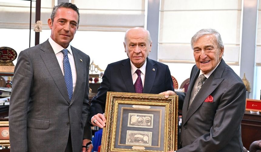 MHP Genel Başkanı Devlet Bahçeli, Rahmi Koç ve Ali Koç'u kabul etti