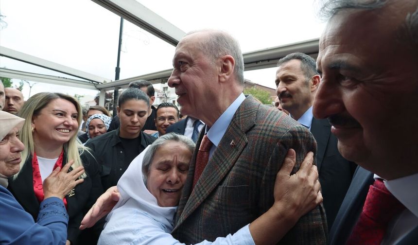 Cumhurbaşkanı Erdoğan'a, Edirne'de yoğun ilgi