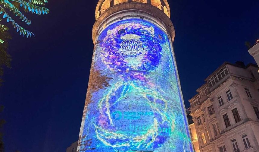 Galata Kulesi’nde Sıfır Atık Haftası için ışık gösterisi