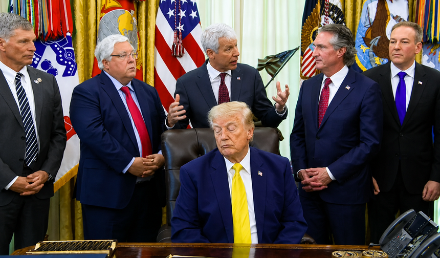 Sosyal medya bu görüntüyü konuşuyor: Trump canlı yayında uyudu mu?