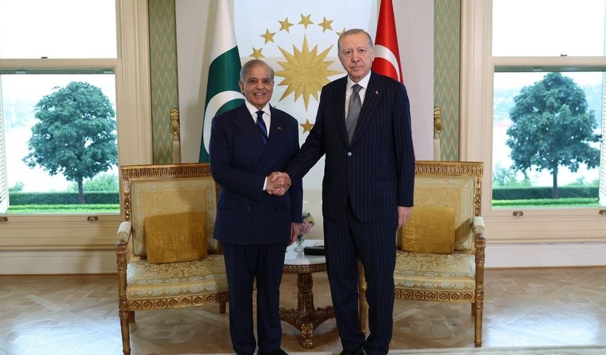 Cumhurbaşkanı Erdoğan, Pakistan Başbakanı Şahbaz Şerif'i kabul etti