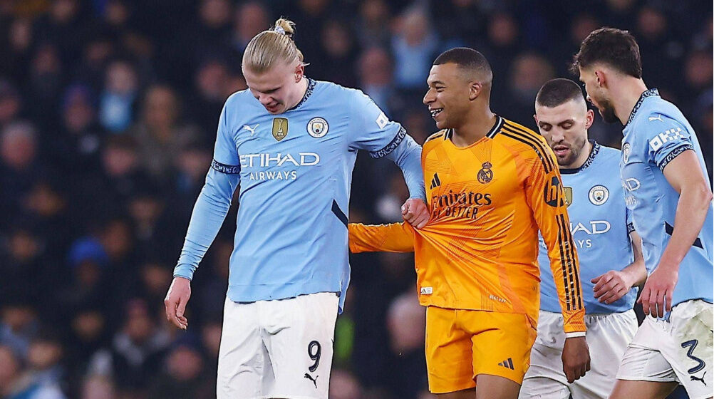 Erling Haaland Kylian Mbappe Manchester City Real Madrid