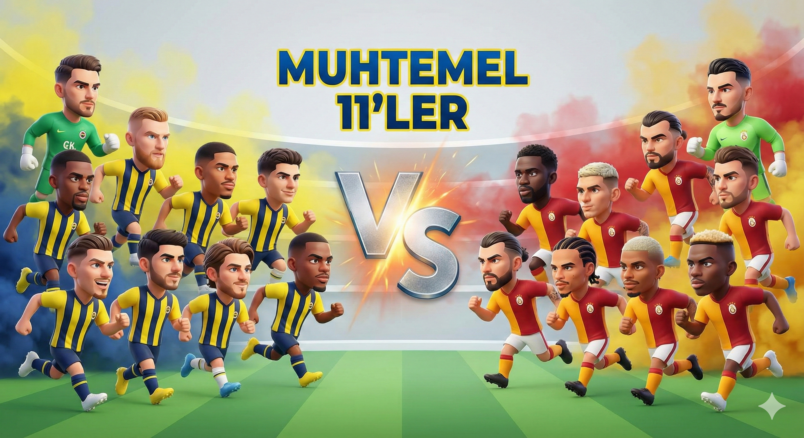 Dev derbiye yapay zeka dokunuşu! Yıldızlar karikatür oldu