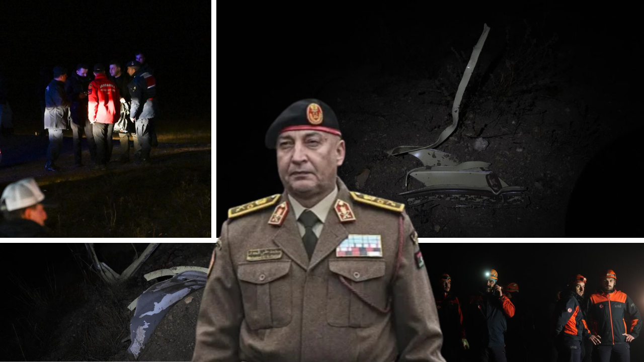 Ankara'da düşen Libya Genelkurmay Başkanı'nın içinde bulunduğu jetin enkaz görüntüleri