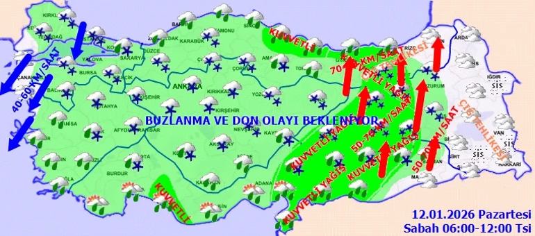 12 Ocak Buzlanma Ve Don