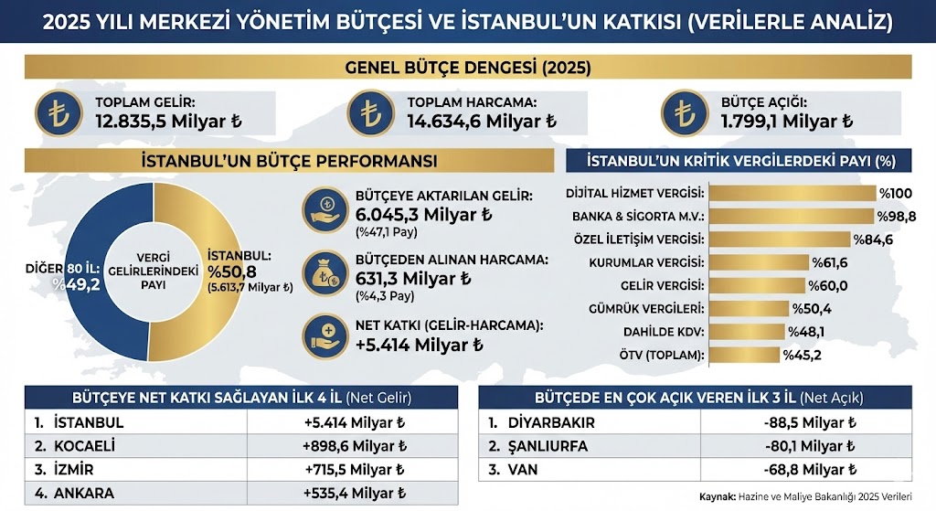 Türkiyede 2025'Te İllerden Toplanan Vergiler