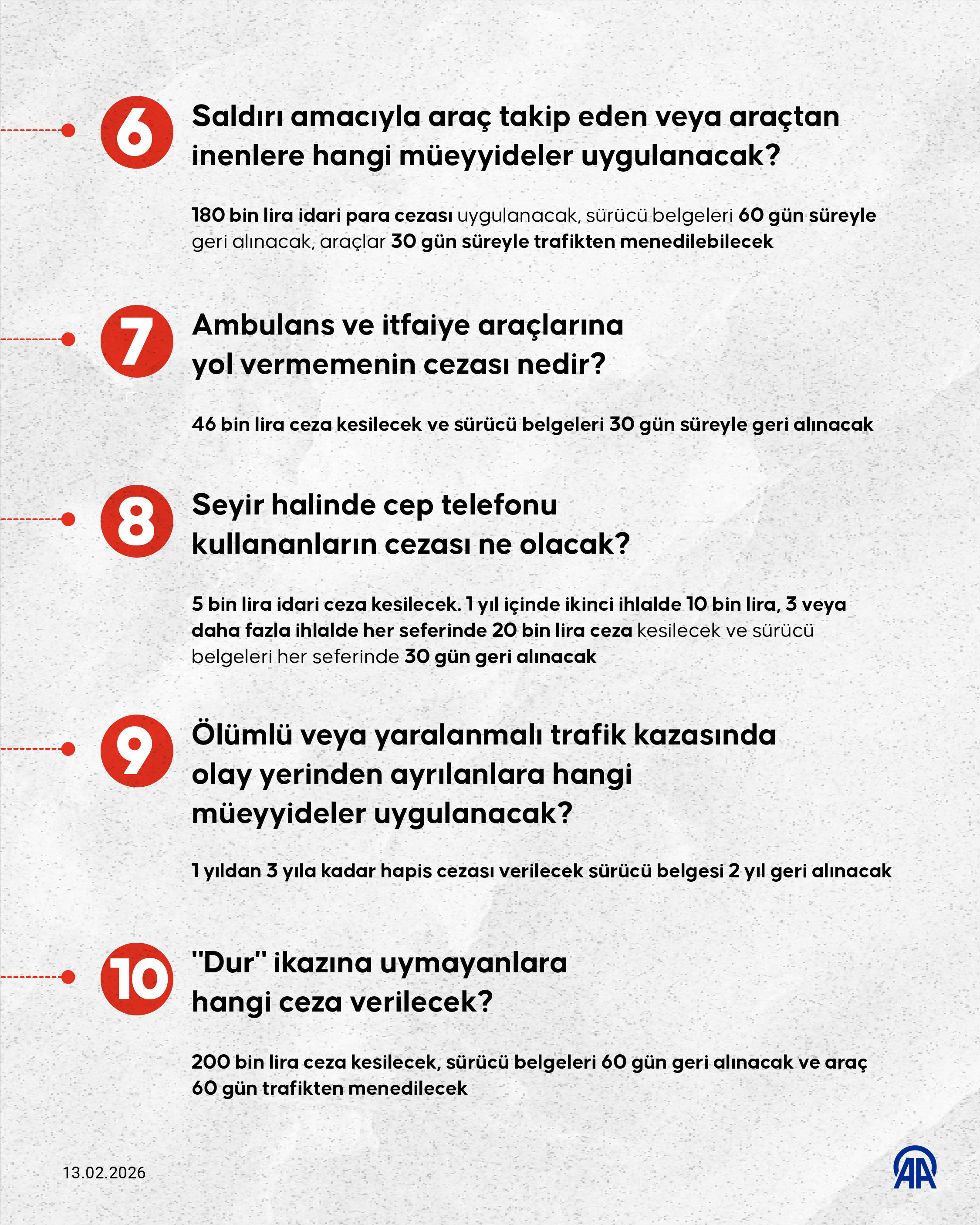 A A 20260213 40544041 40544040 10 S O R U D A T R A F I K C E Z A L A R I N D A K I D U Z E N L E M E L E R I N M E R A K E D I L E N L E R I