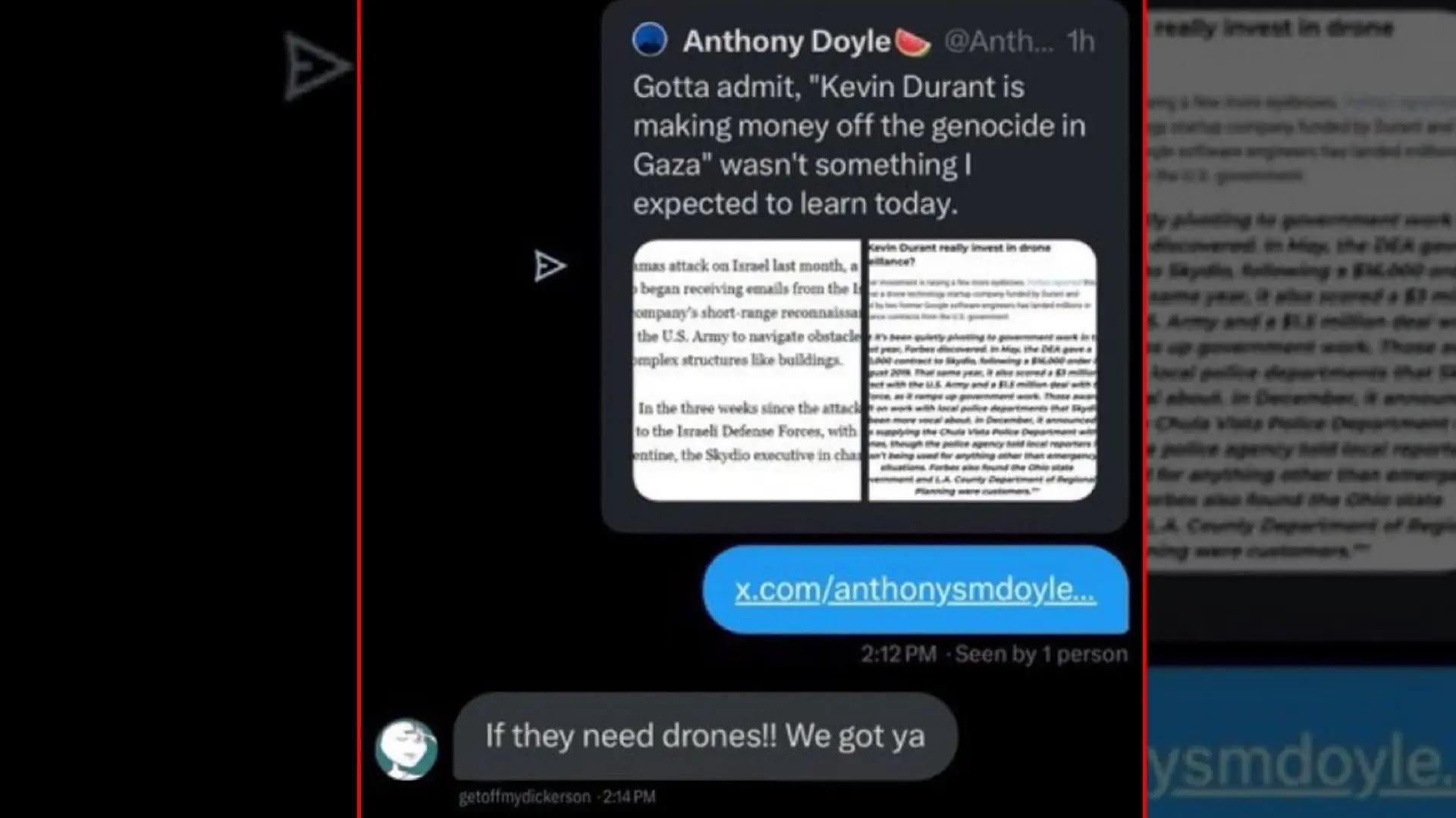 Durant Israil Mesajı