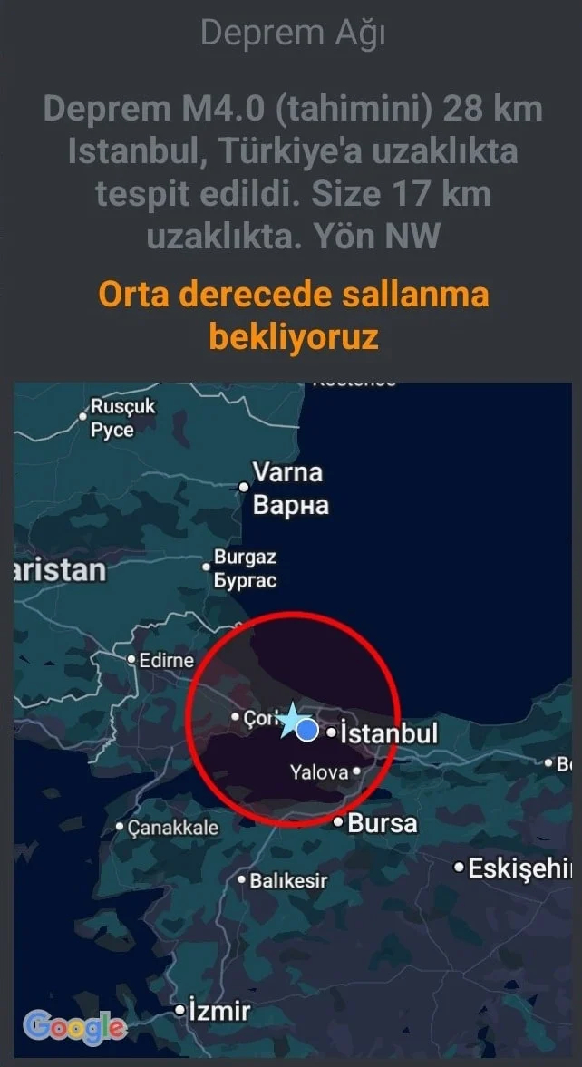 İstanbul'u Uyandıran Deprem Alarmı Afad Gerçeği Açıkladı