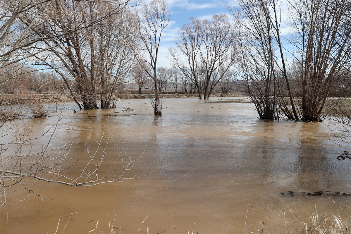 Sivas'ta Karlar Eridi, Tecer Irmağı Taştı 10 Bin Dönüm Tarım Arazisi Göle Döndü (4)